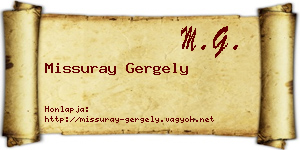 Missuray Gergely névjegykártya